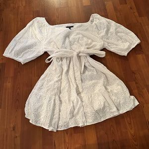 White Tiered Lace Dress